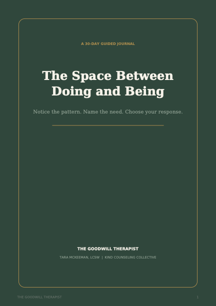 The Space Between Doing and Being journal cover